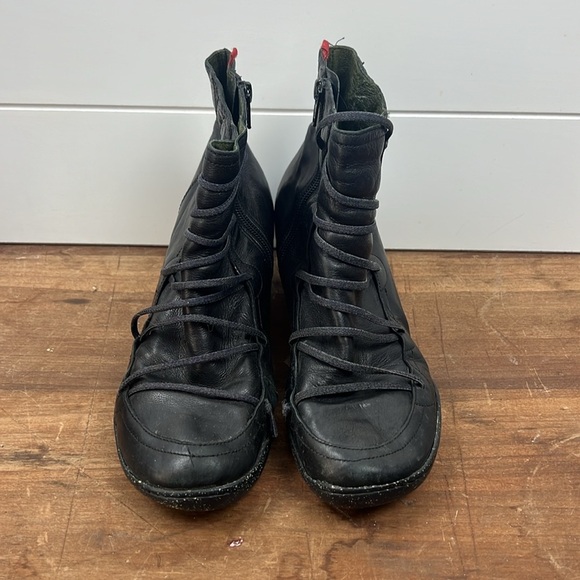 Camper Peu Nara lace up heeled bootie Size 40 black leather women’s 2.5” heel - Picture 2 of 9